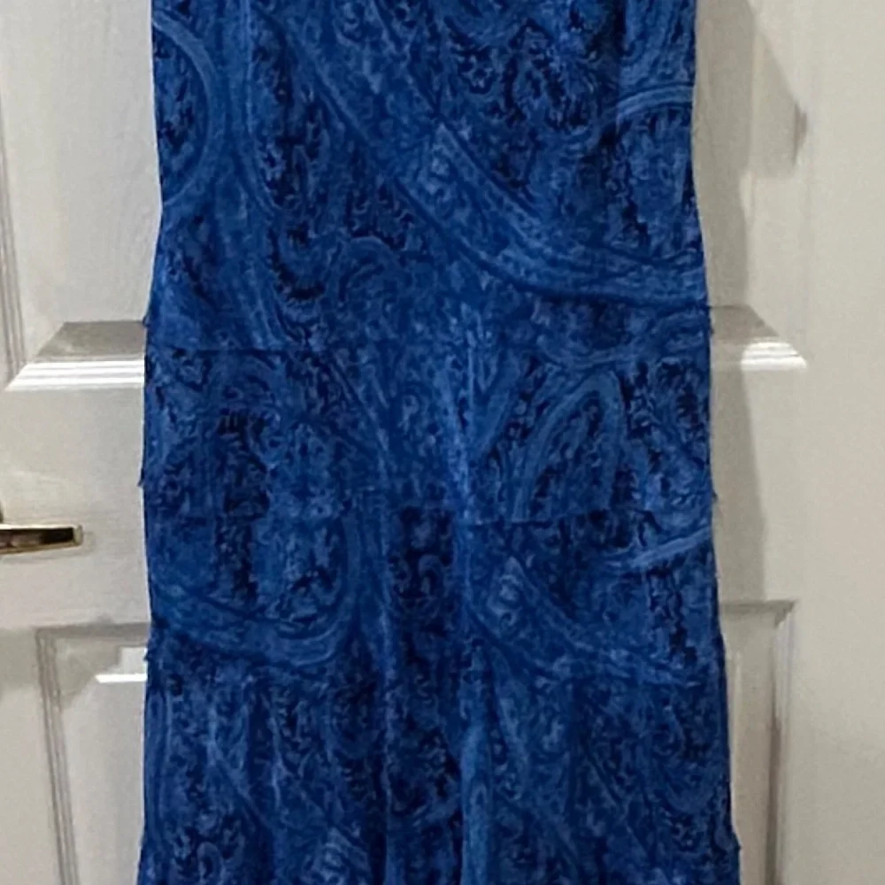 Jones Maxi Dress Womens 16 Blue Tiered Boho Party Dress - Picture 5 of 6